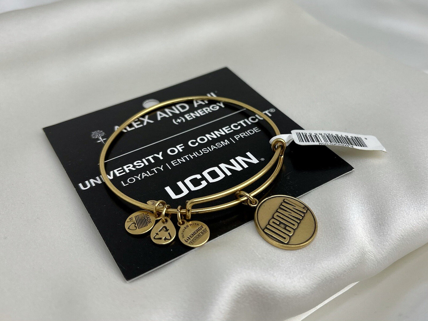 Alex and Ani University of Connecticut Logo Rafaelian Gold Wrap Bracelet UCONN