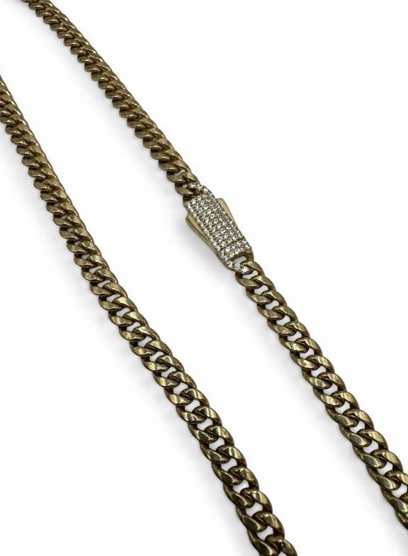 14K Yellow Gold 6mm Miami Cuban Link Chain Necklace, 24" Long, 11.9G Semi Hollow