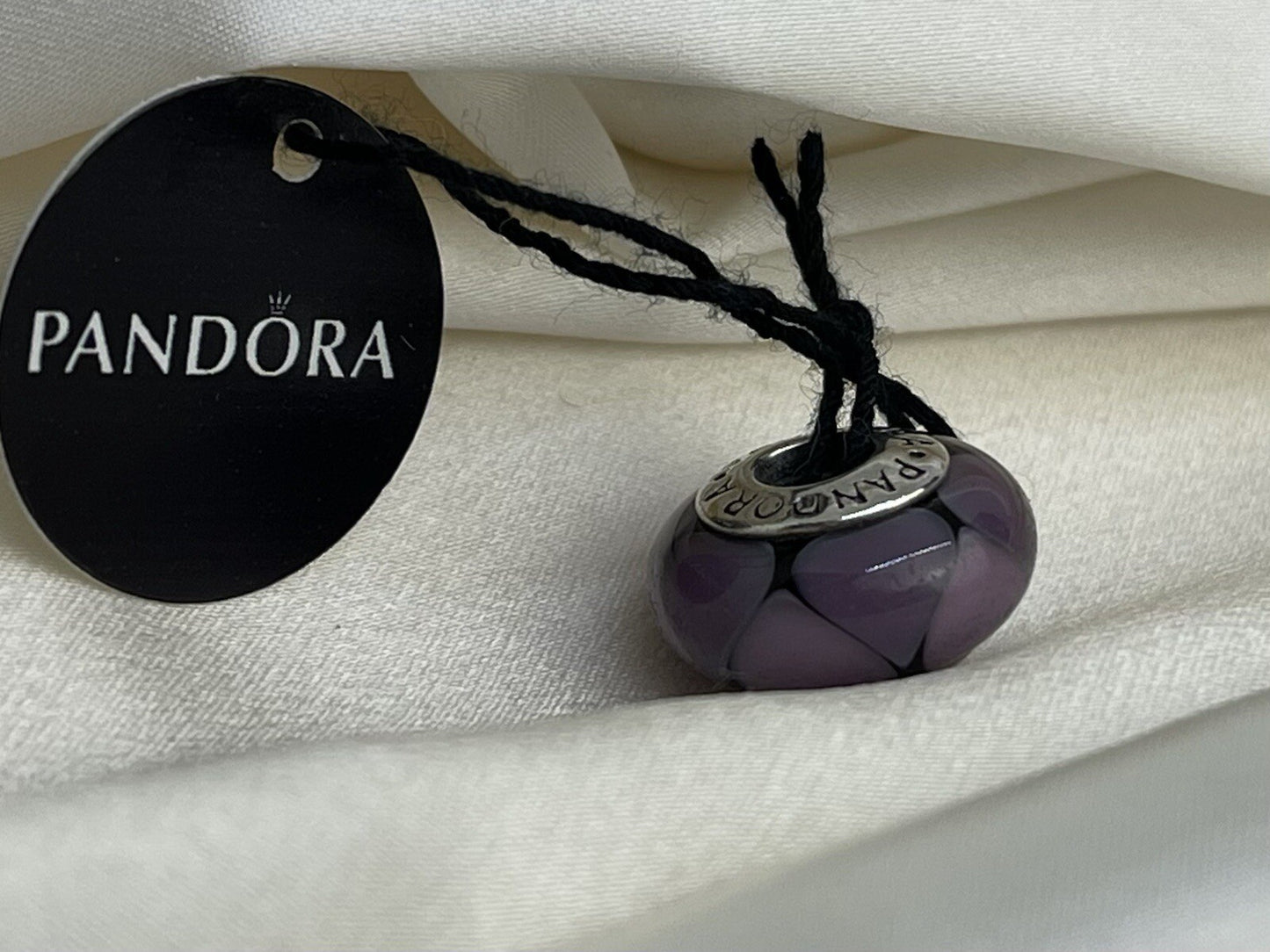 Pandora ALE Sterling Silver 925 Purple Captivating Murano Looking Glass Charm