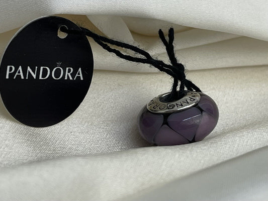 Pandora ALE Sterling Silver 925 Purple Captivating Murano Looking Glass Charm