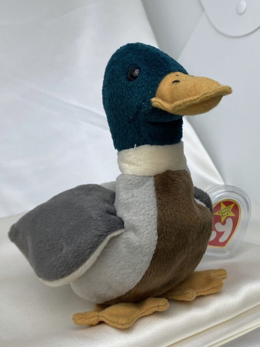 Rare Retired Ty Beanie Baby Jake The Duck 1997-1998 Mint Pellets Numerous Errors