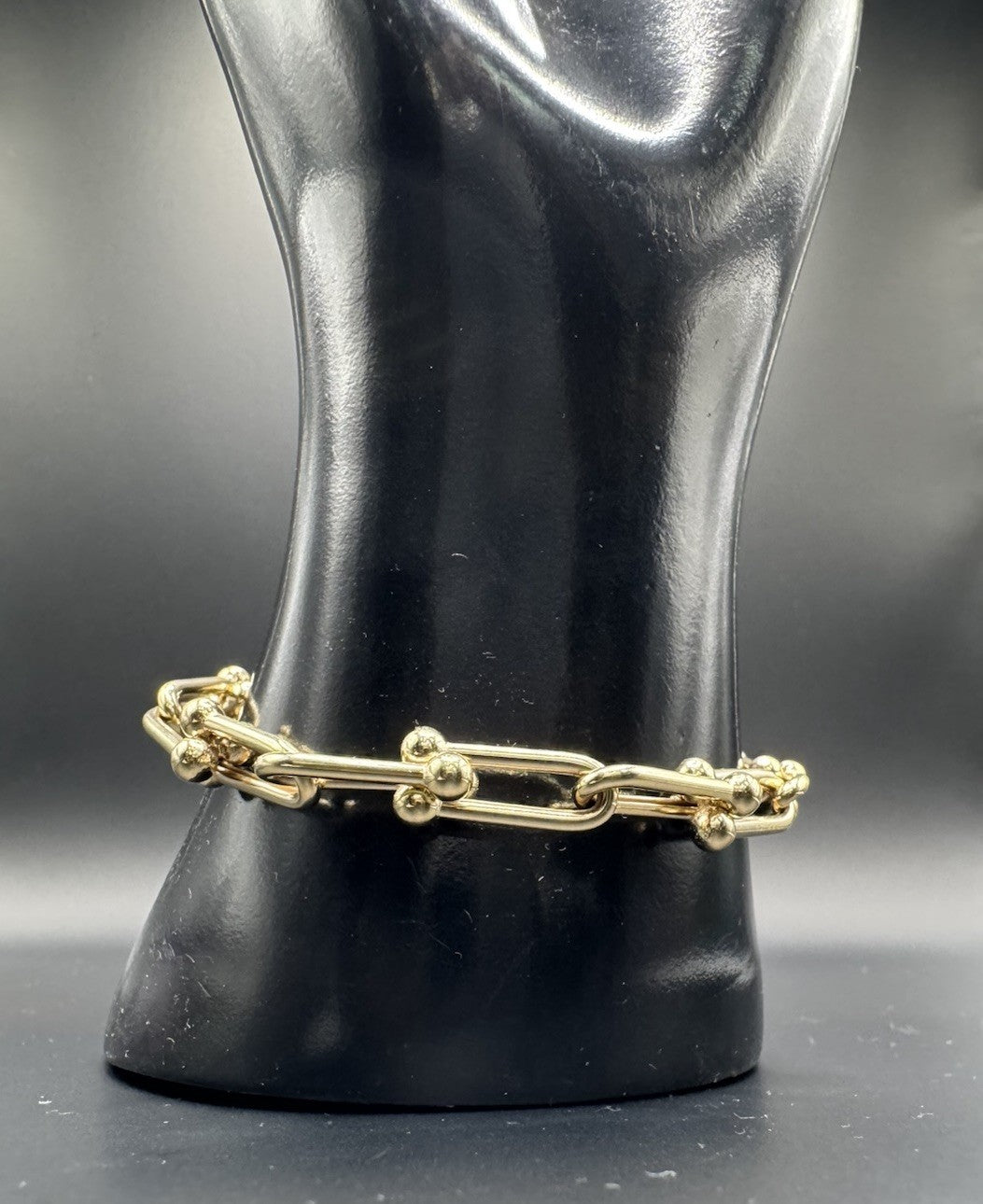 14K Yellow Gold Semi-Solid U-Link Hardwear Bracelet 8.73mm 12.5 Grams Sz 7.50