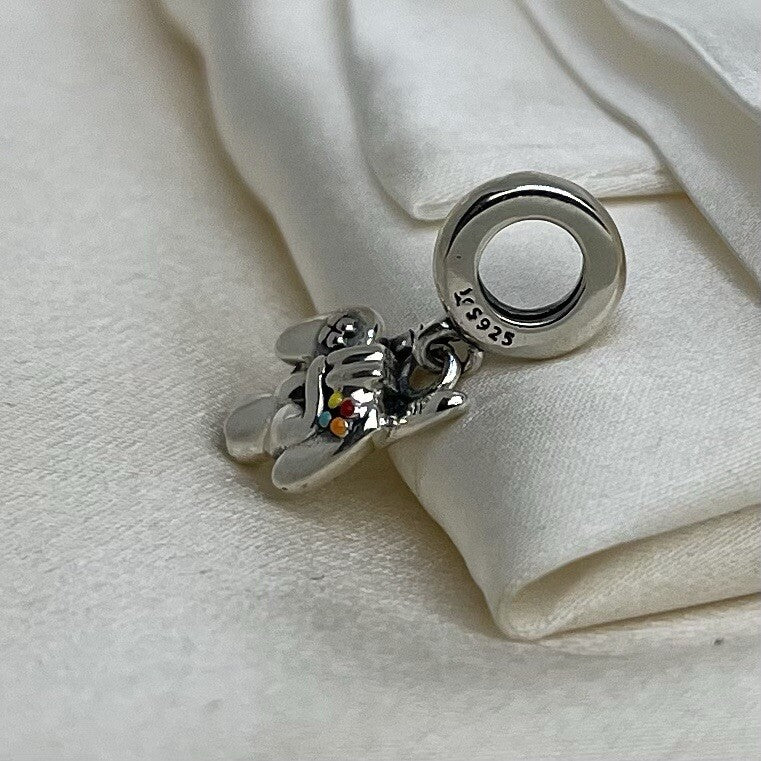 Colgante Charm Columpio Consola Videojuego Esmaltado Plata de Ley 925 Rock and Roll