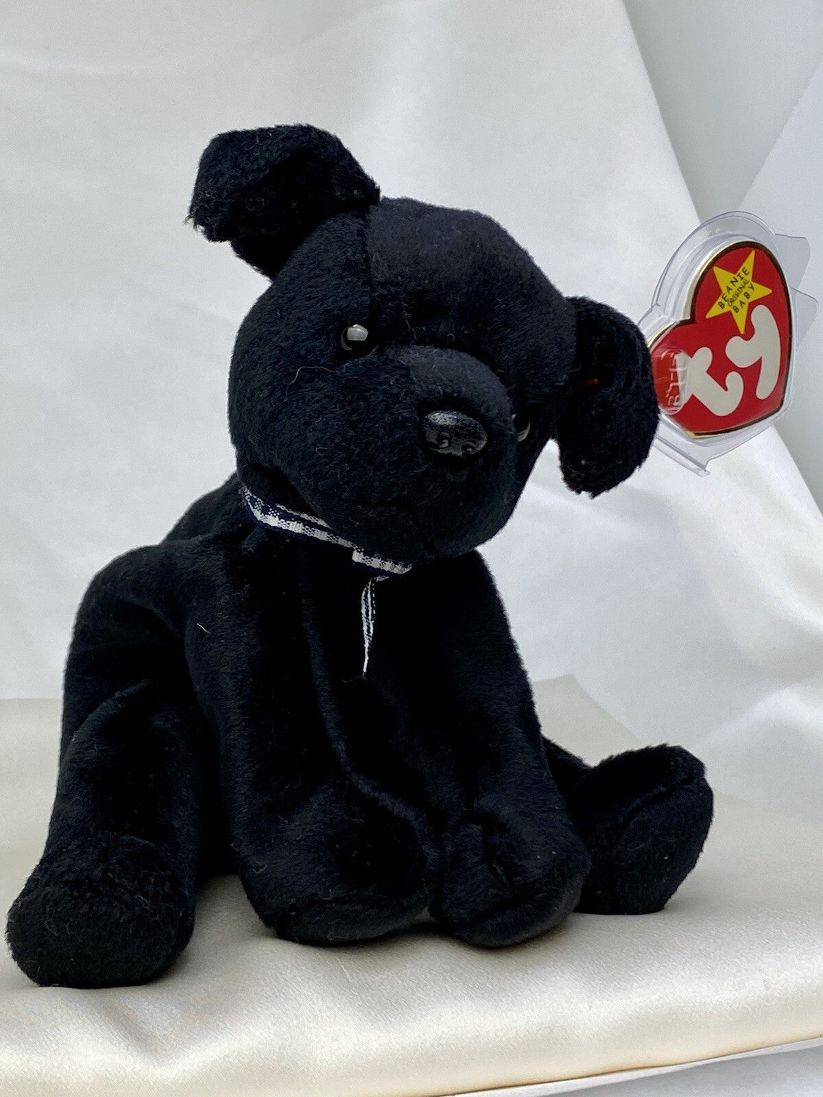 Rare Retired Ty Beanie Baby Luke The Dog 1998 Mint P.E. Pellets With Errors
