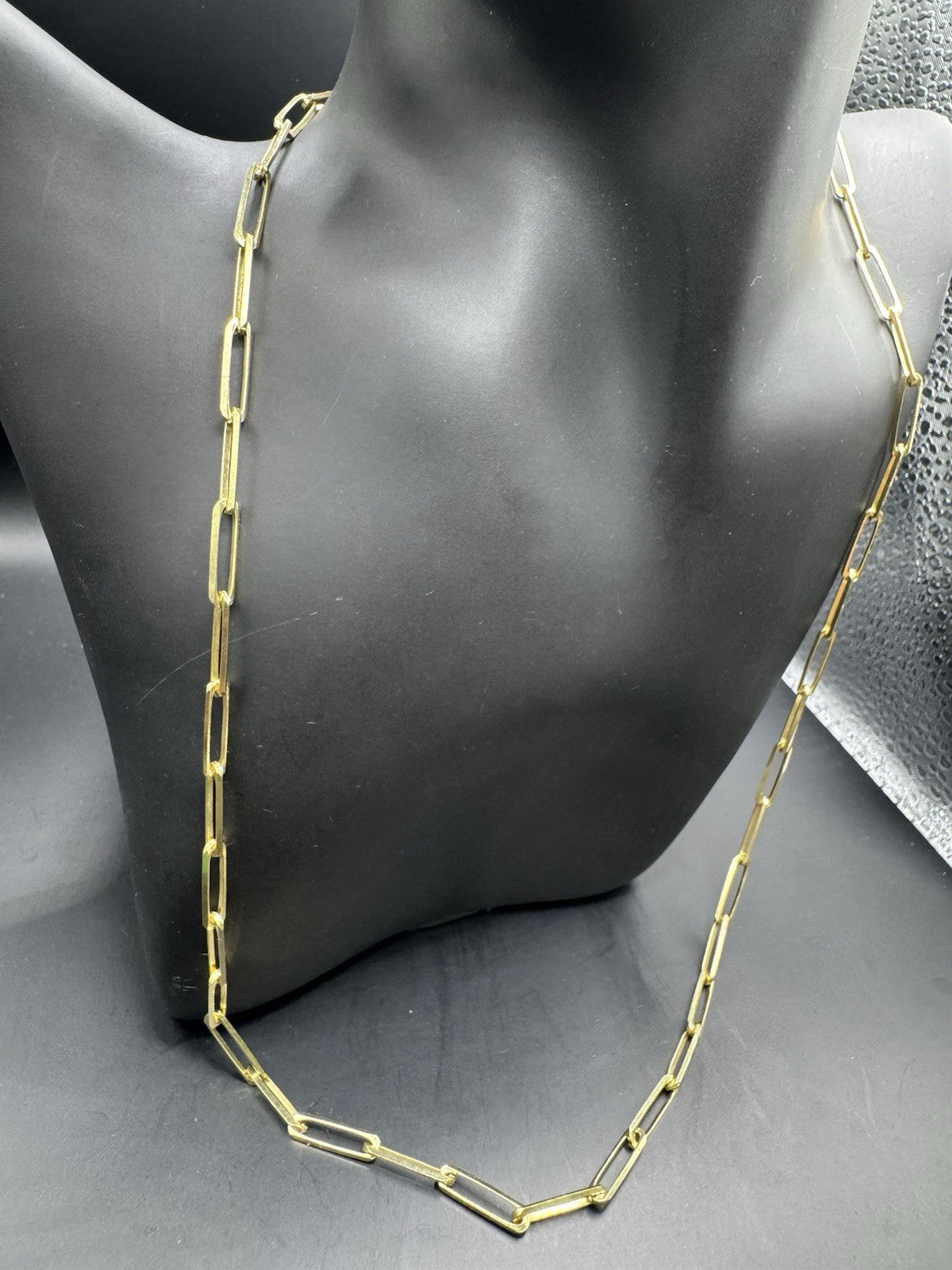 14K Yellow Gold Paperclip Chain Necklace 22in 3.76mm 11.9 Grams