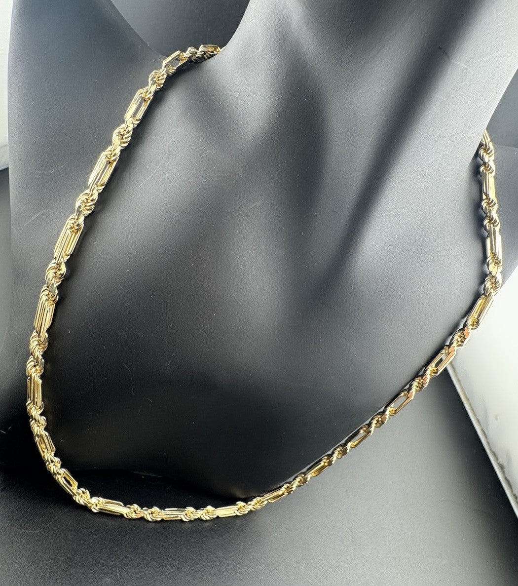 14K Yellow Gold Solid Milano Link Chain Necklace 20in 4.38mm 21.8 Grams Elegant