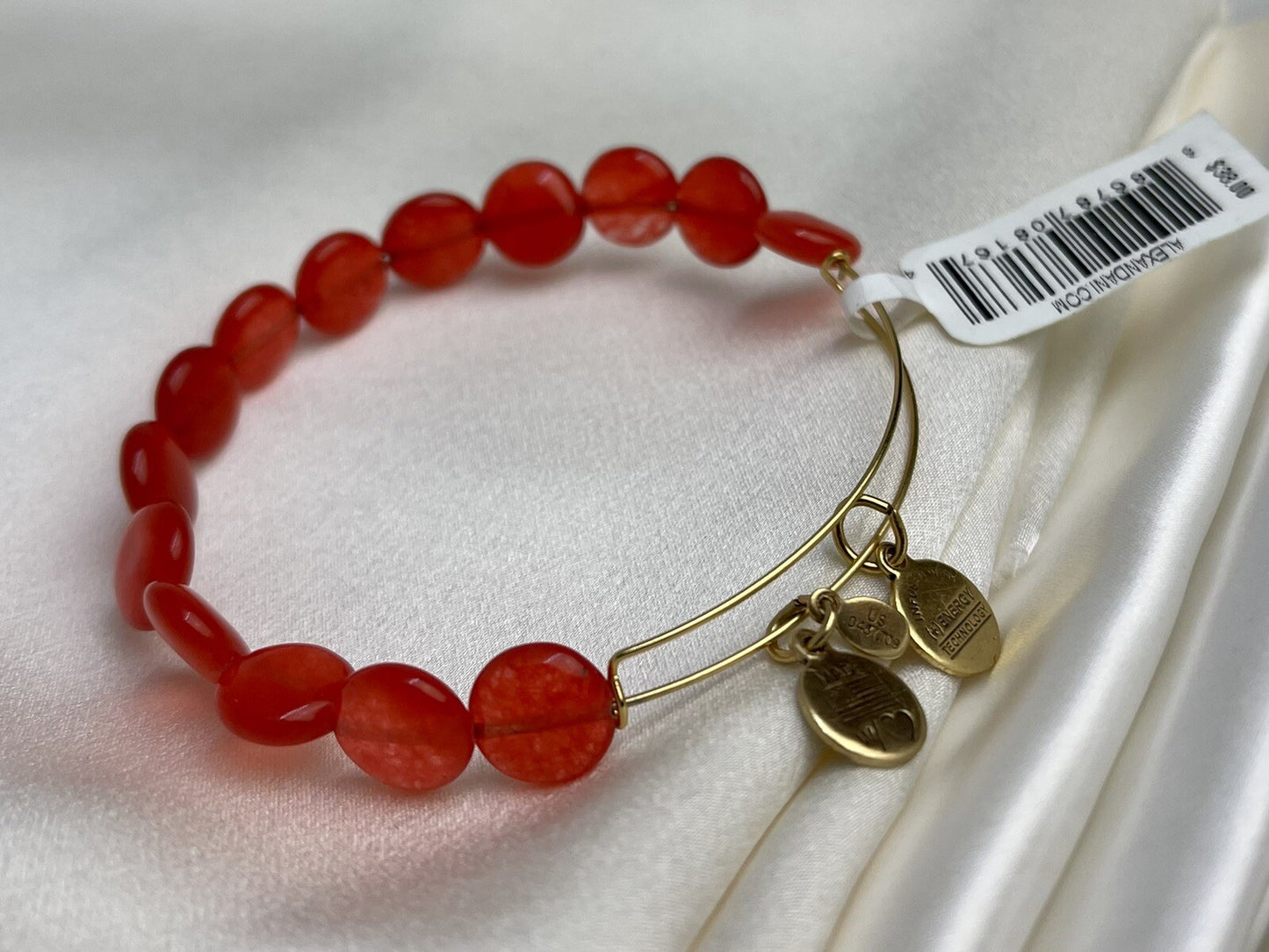 Pulsera Alex and Ani modelo Red Sugar Rush Cinnamon Rafaelian Gold Wrap