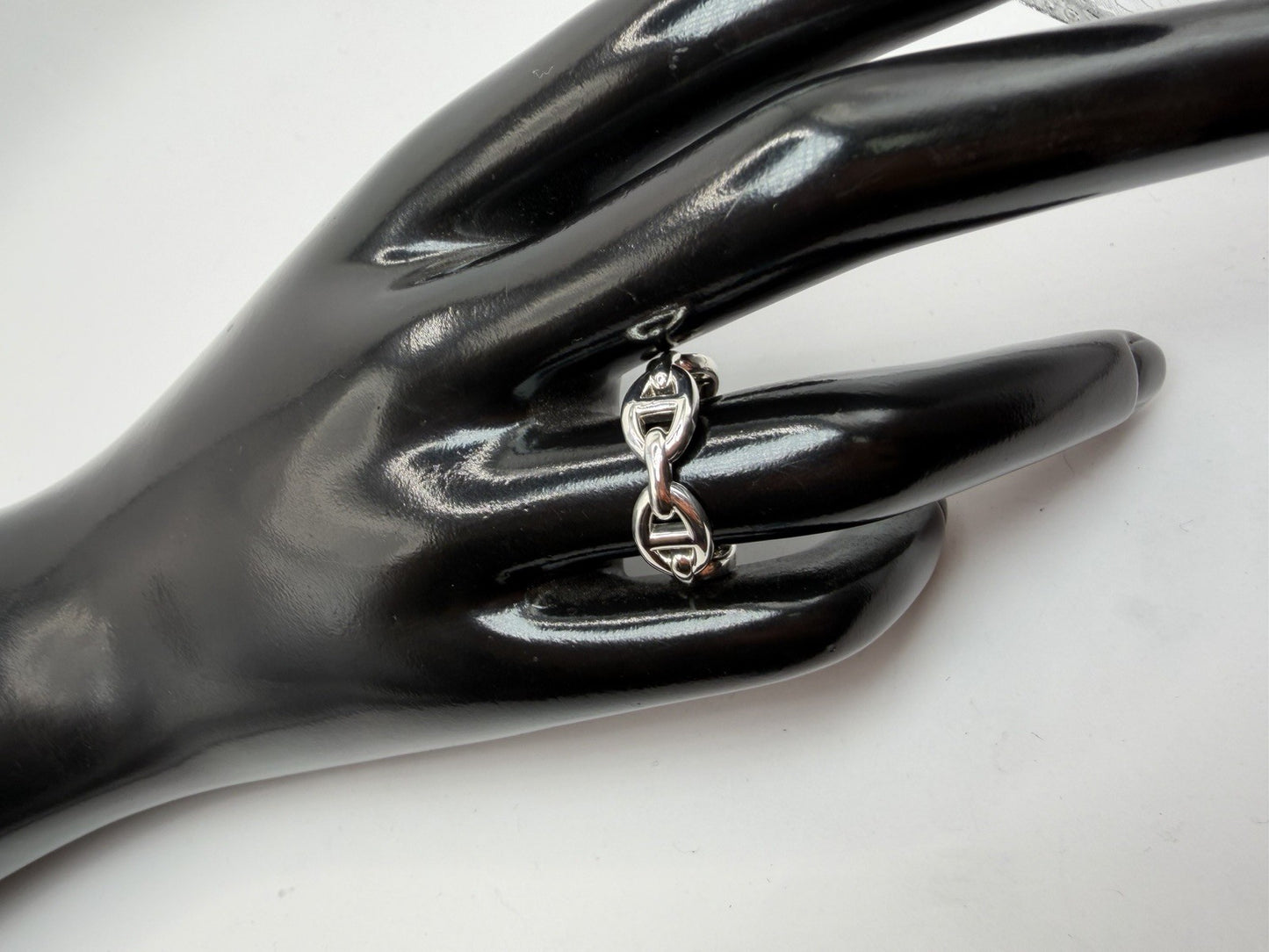 Hermès Chaîne d’Ancre Enchaînée Ring PM Sterling Silver 925 Size 54 5.8 Grams