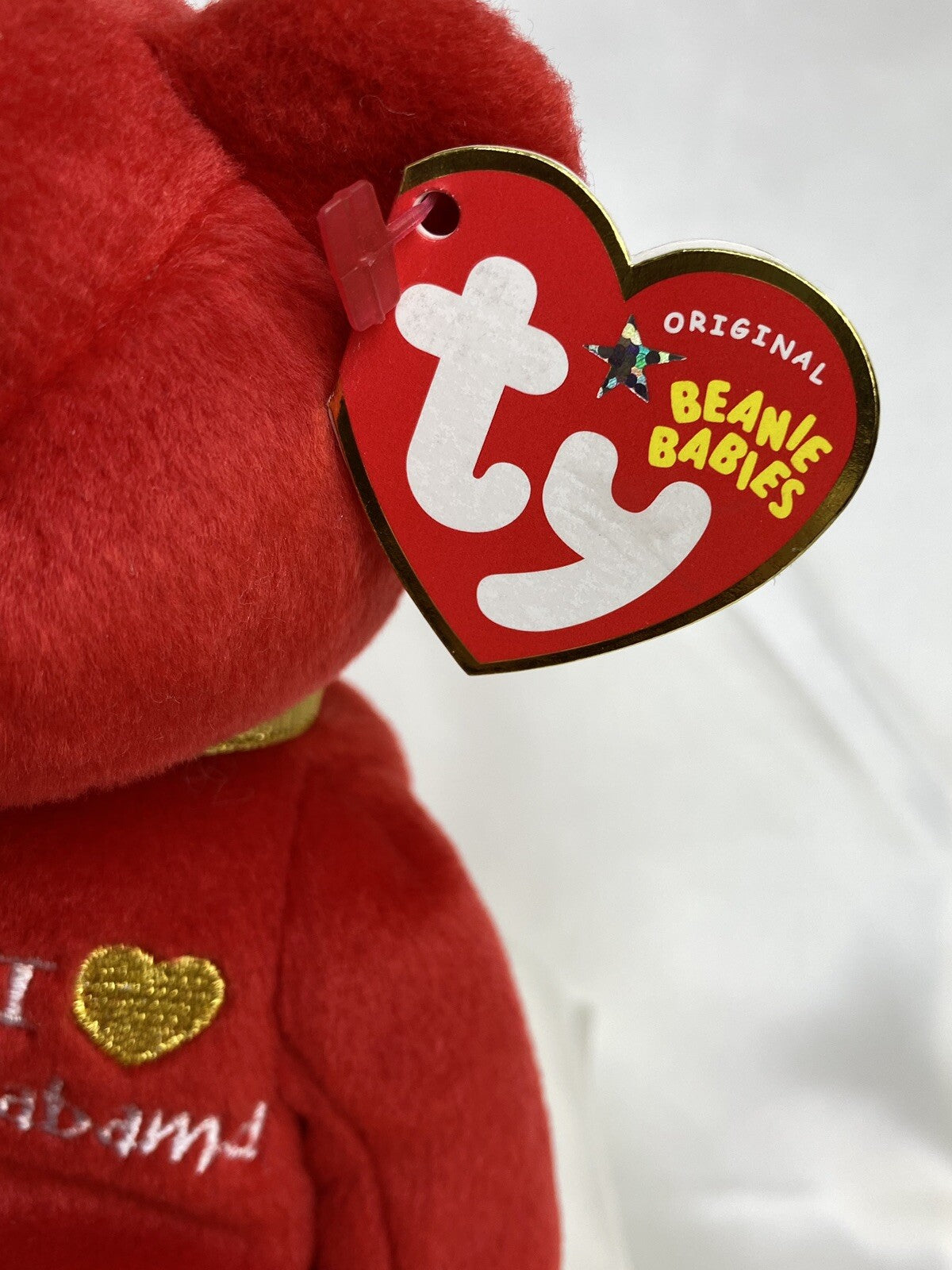 Ty Beanie Baby Alabama I Love Alabama Plush Red Bear Hang Tag Protector 2005