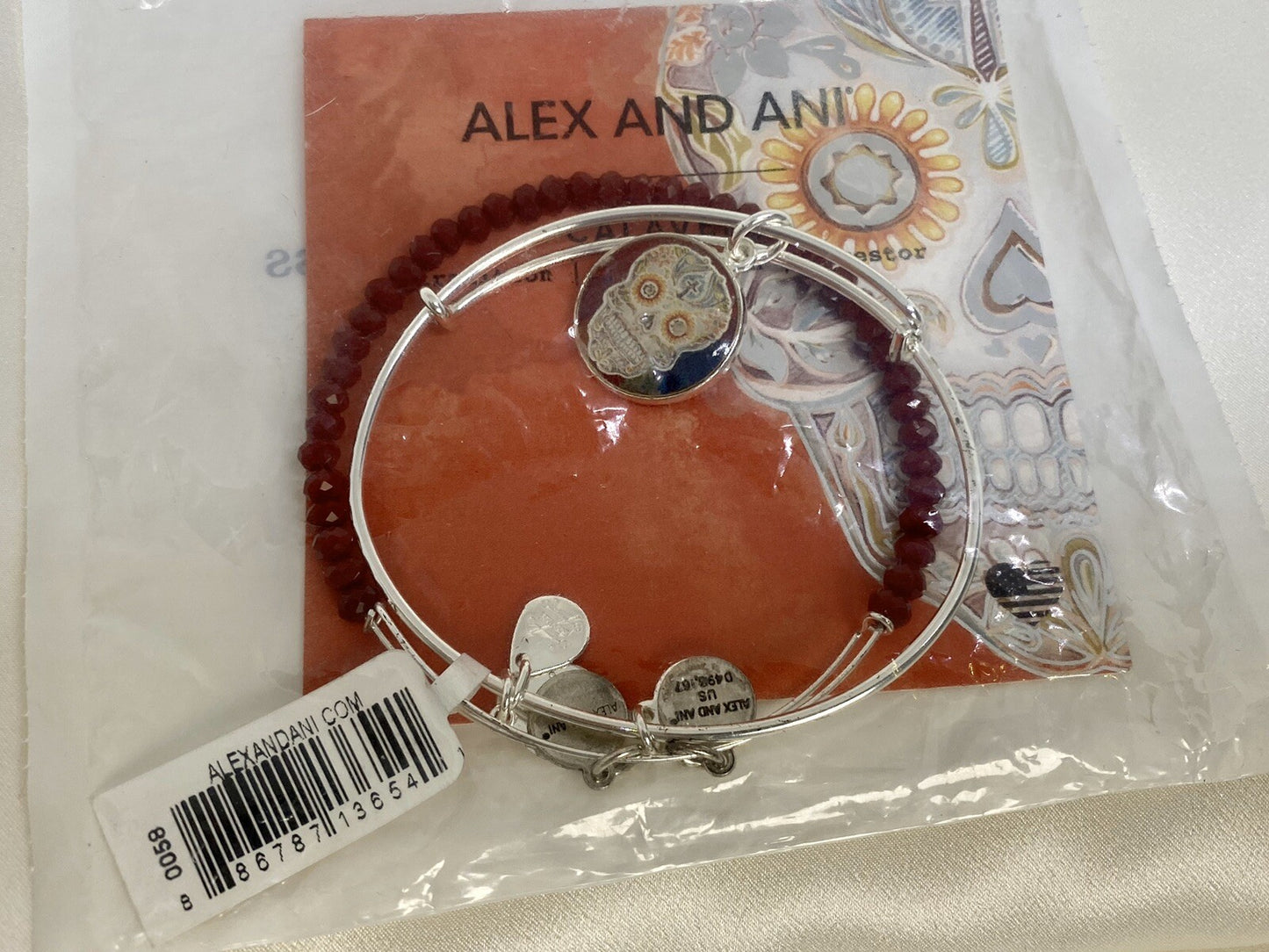 Alex and Ani Calavera II Art Infusion Bangle Bracelet Rafaelian Silver