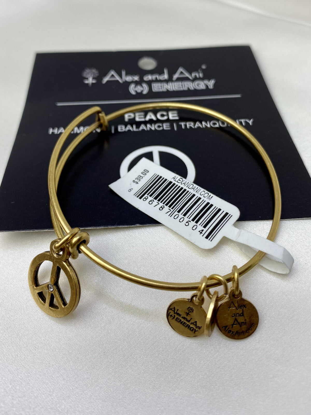 Alex And Ani World Peace Harmony Tranquility Rafaelian Gold Crystal Bracelet
