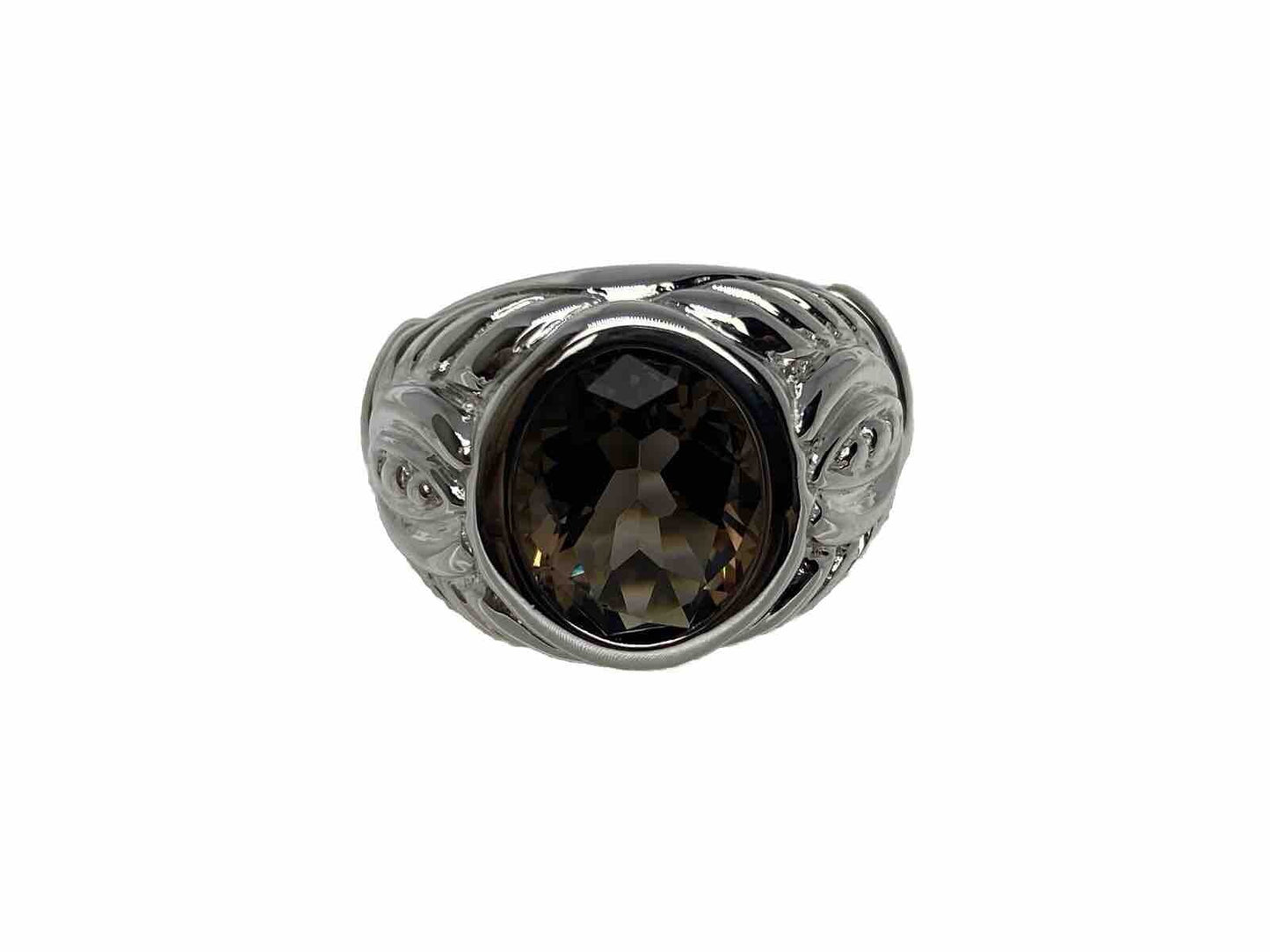 Judith Ripka Sterling Silver 925 Smokey Quartz Ring Vintage Size 7-9 11.6 Grams