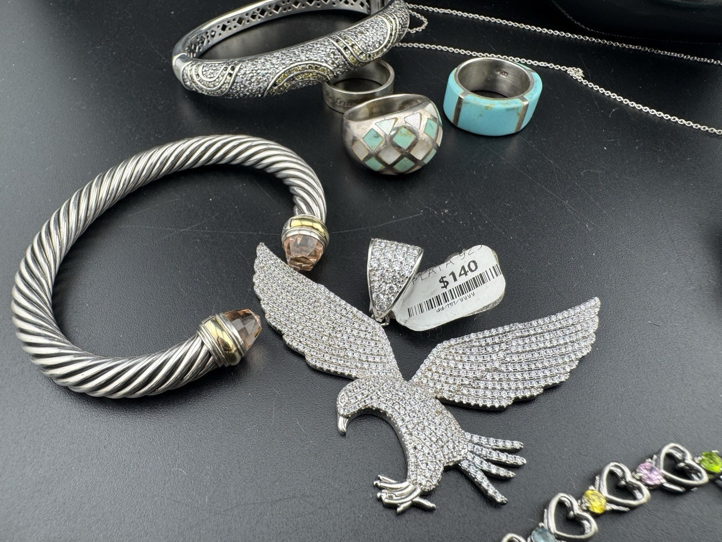 Sterling Silver 925 Jewelry Collection David Yurman Tiffany Pandora 235.3 Grams