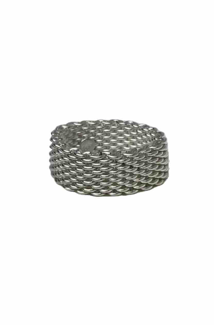 Sterling Silver 925 Mesh 8.5mm Flexible Band Ring By Beltran Jewelry