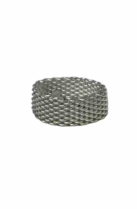 Sterling Silver 925 Mesh 8.5mm Flexible Band Ring By Beltran Jewelry