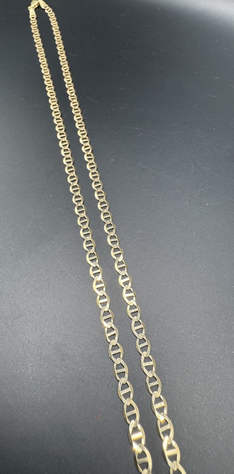 14K Yellow Gold Mariner Anchor Flat Link Chain Necklace 20.25 in 3.35mm 4.9 Gram