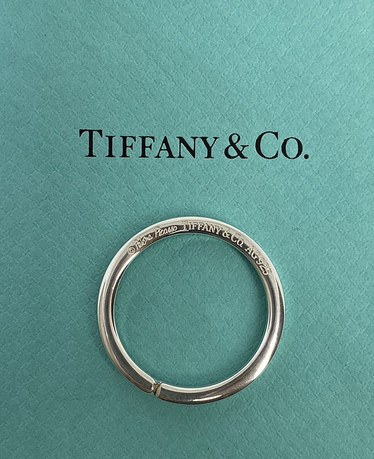 Tiffany & Co. Silver Paloma Picasso Circle Key Ring Starter Base Keychain