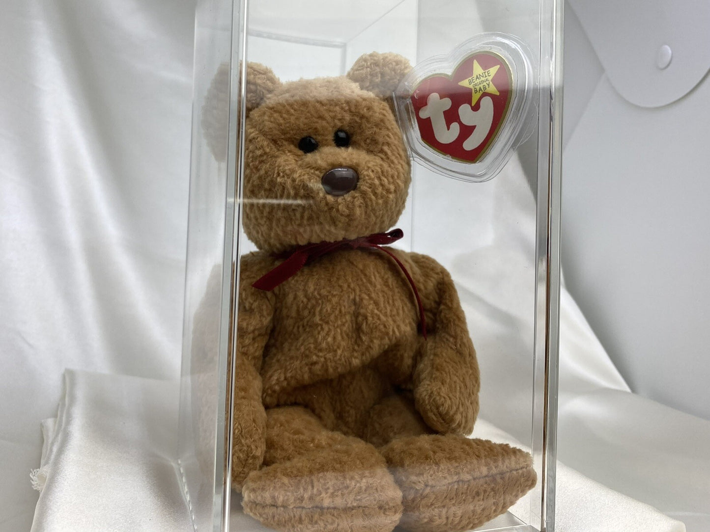 Rare Retired Ty Beanie Baby Curly The Bear 1993 1996 Bear With Numerous Errors