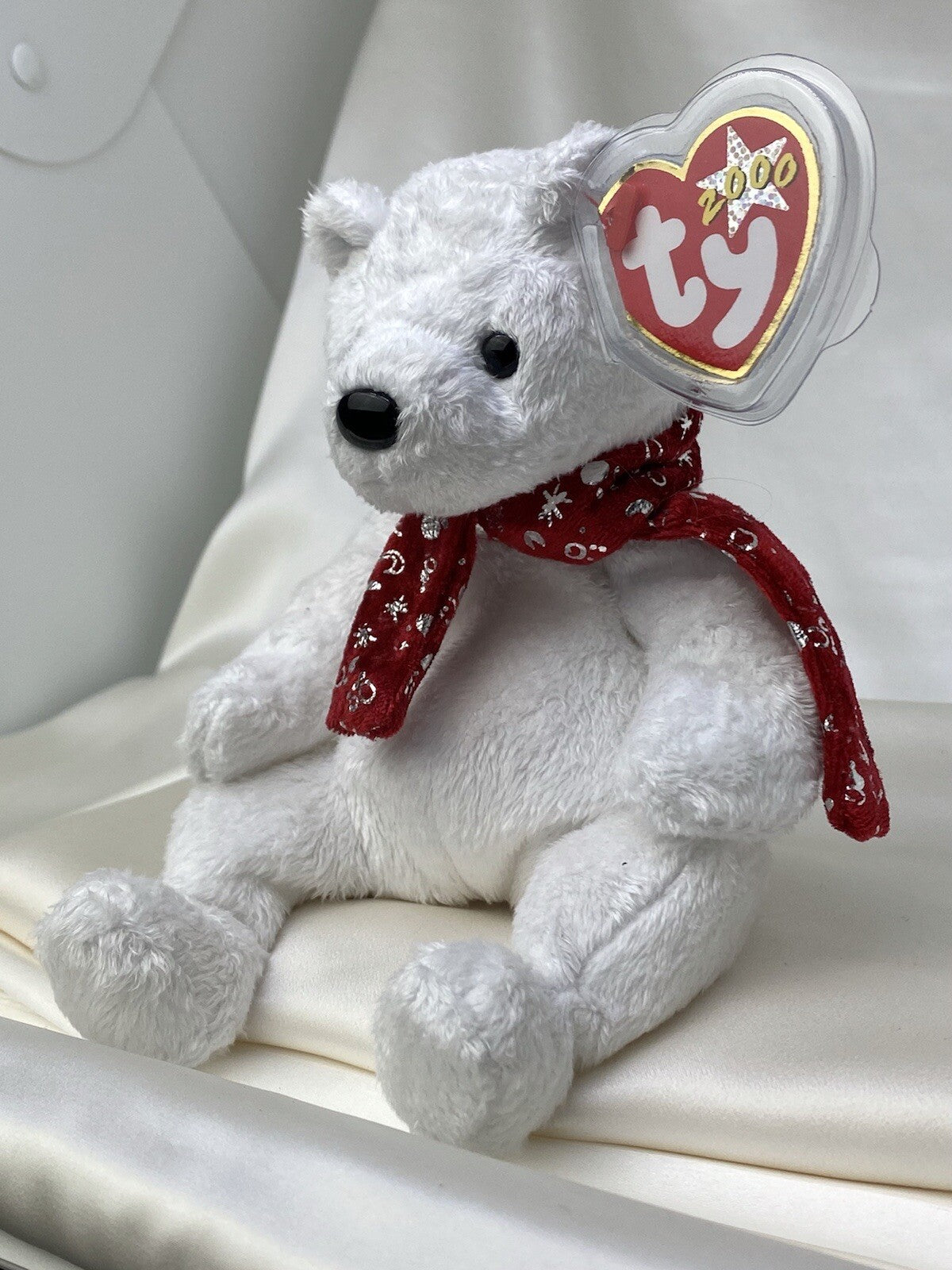 Raro Osito de Peluche Ty Beanie Baby Holiday Teddy 2000 Retirado, Menta, Gránulos de PE con Errores