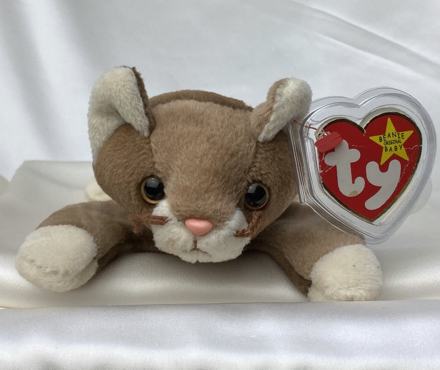 Rare Retired Ty Beanie Baby Pounce The Cat 1997 Mint P.V.C.Pellets With Errors