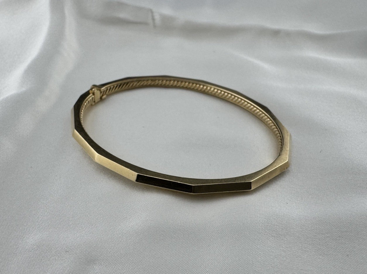 David Yurman Stax Bracelet 18K 750 Gold Size 6.25 17.2 Grams Faceted Geometric