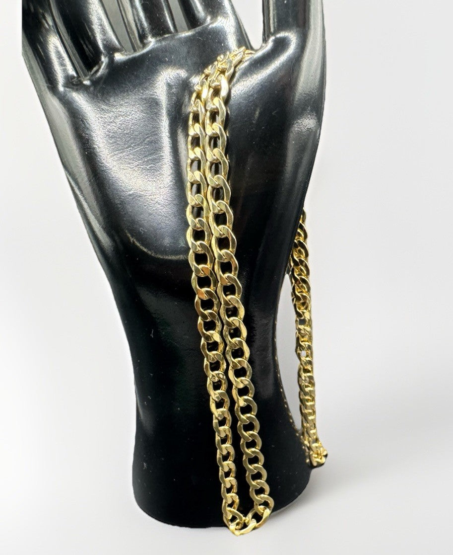 14K Yellow Gold Curb Link Chain Necklace 24in 6.84mm 17 Grams