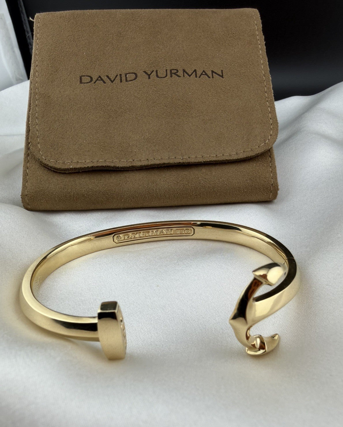 David Yurman 18K Yellow Gold 750 Maritime Anchor Cuff 32.5 Grams Medium