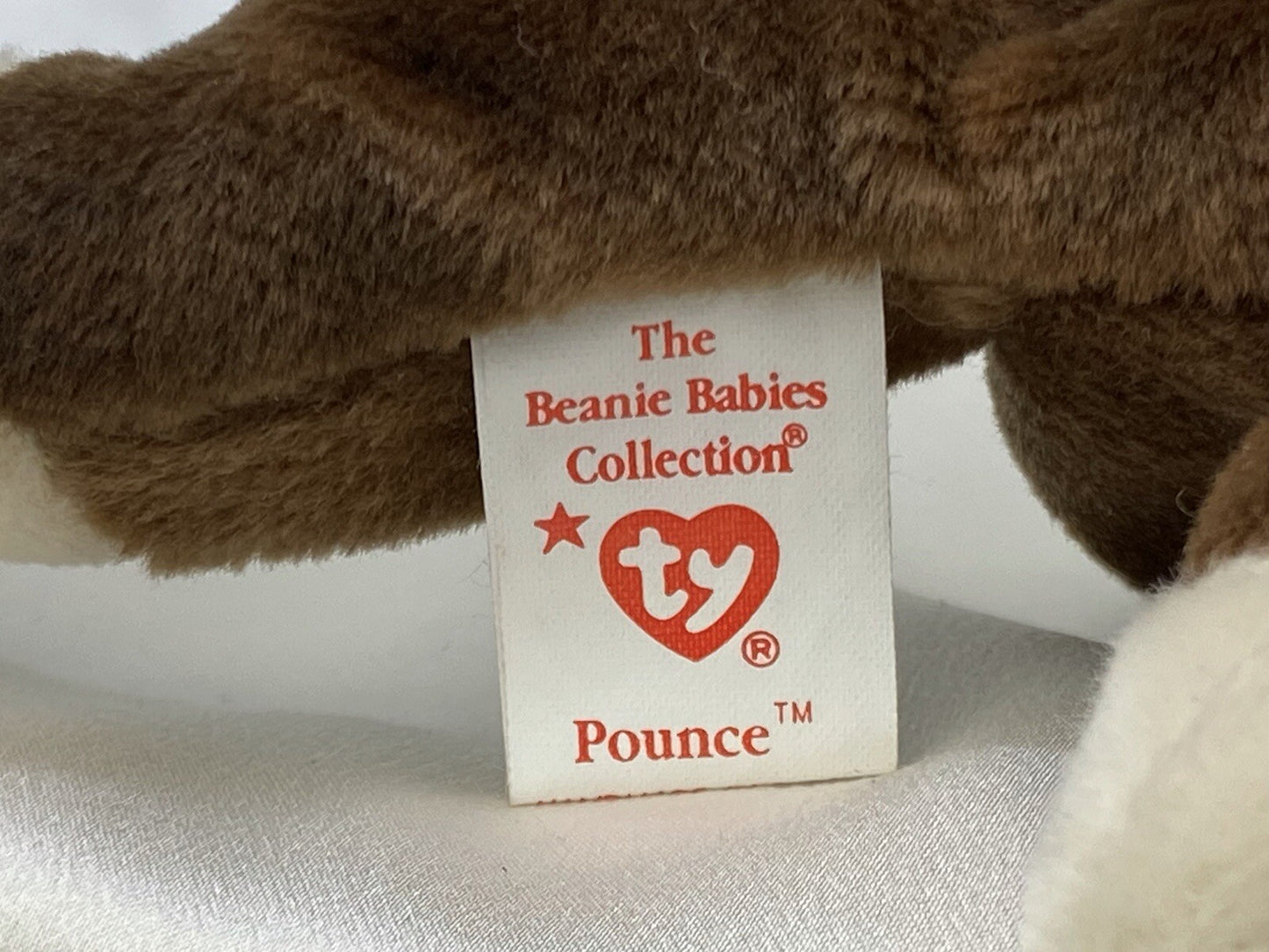 Rare Retired Ty Beanie Baby Pounce The Cat 1997 Mint P.E. Pellets With Errors