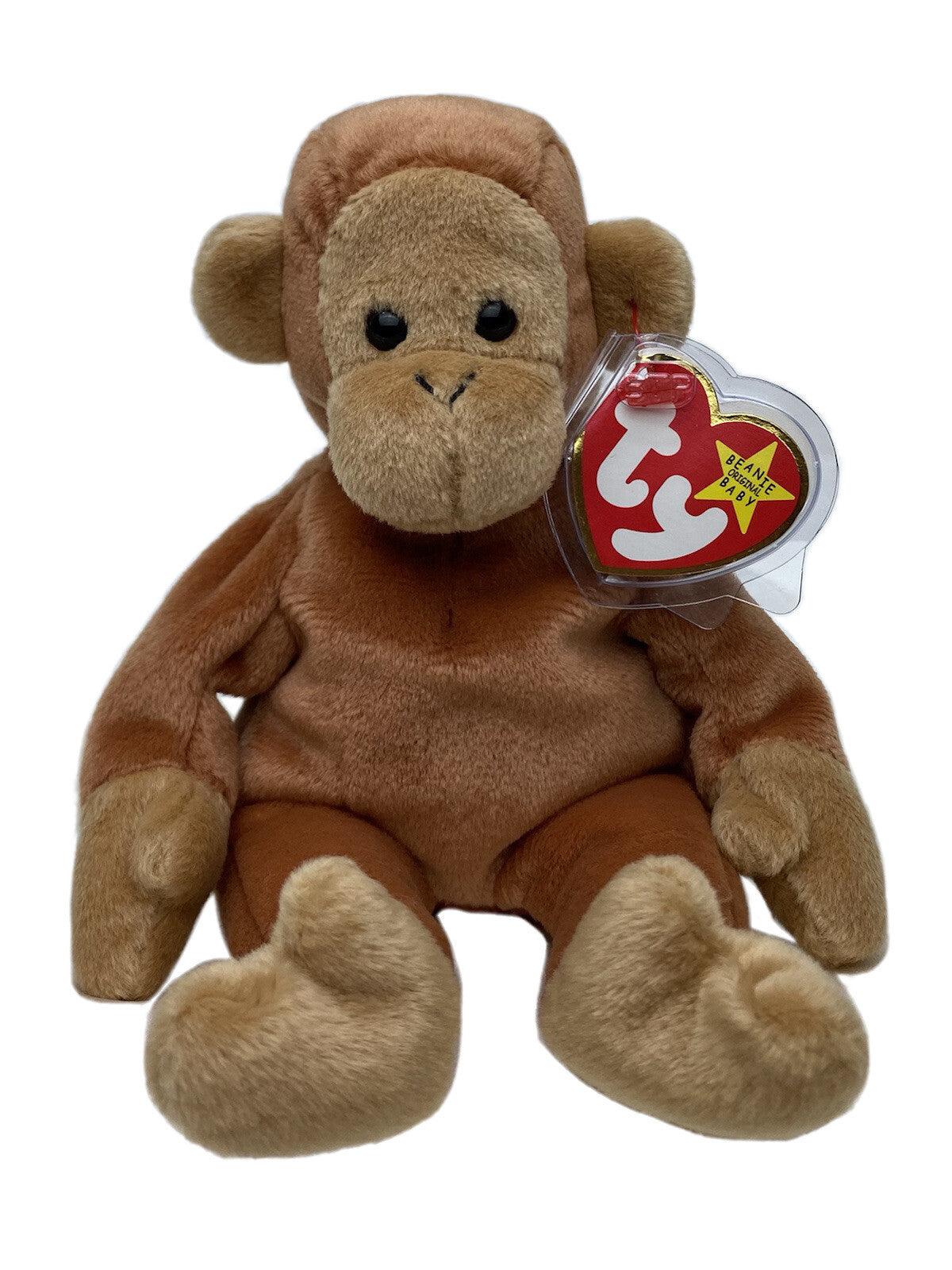Rare Retired Ty Beanie Baby Bongo The Monkey 1995 Mint P. E Pellets With Errors