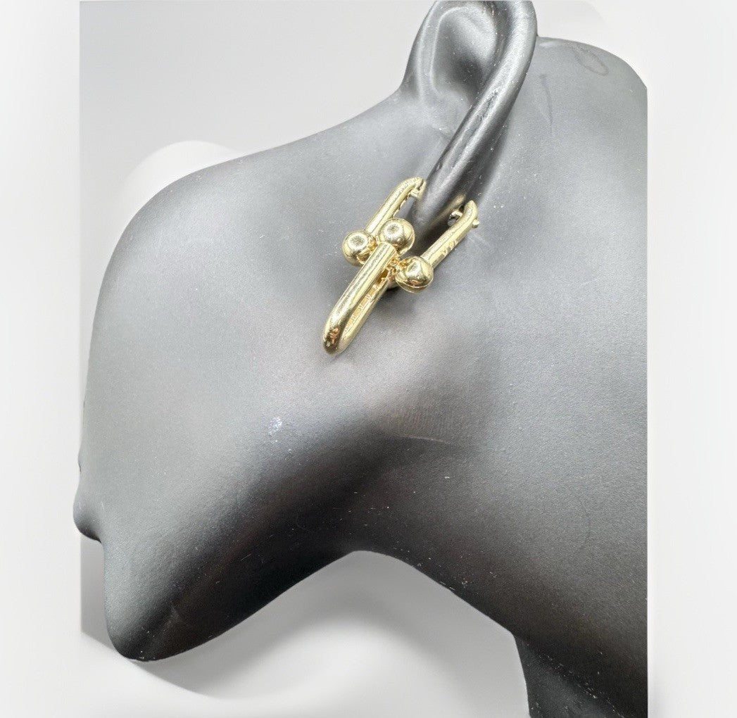 14K Gold U-Link Hardwear Large Earrings 13.27x32.51mm 6.8 Grams Semi-Solid Bold