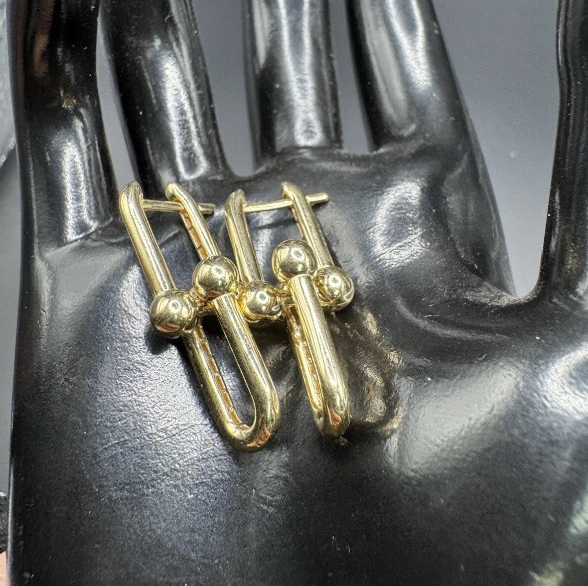 14K Gold U-Link Hardwear Large Earrings 13.27x32.51mm 6.8 Grams Semi-Solid Bold