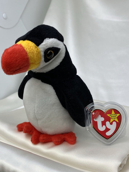 Rare Retired Ty Beanie Baby Puffer The Puffin 1997 Mint P.E. Pellets With Errors