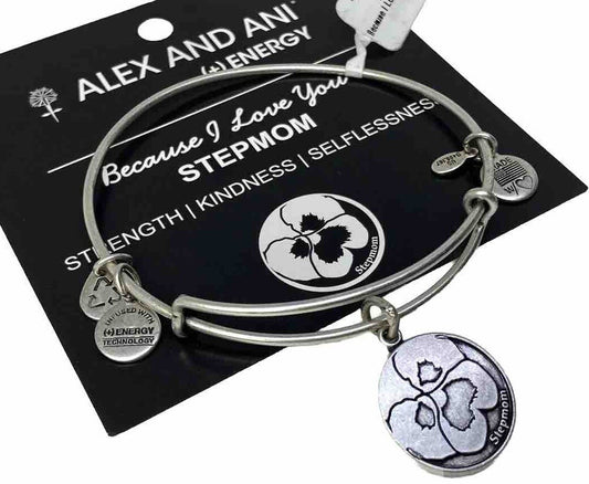 Alex And Ani Porque Te Amo Madrastra Pulsera de Dijes Rafaelian Silver