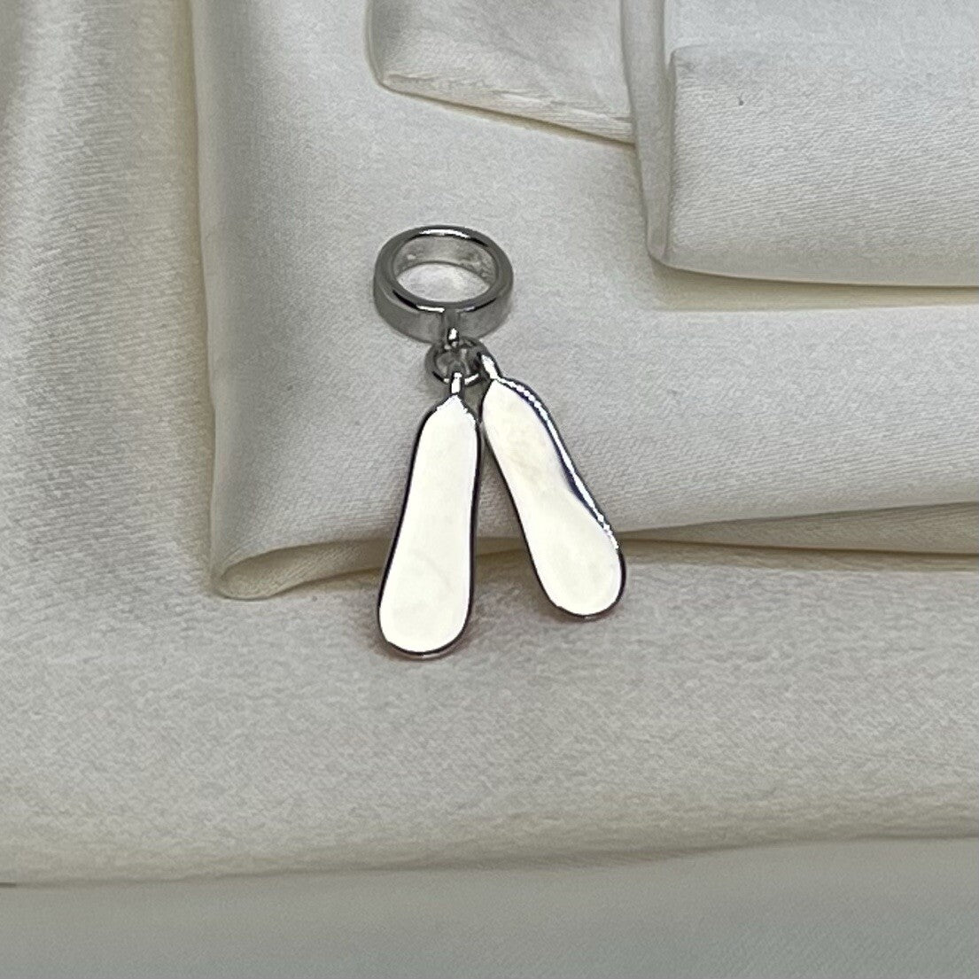 Sterling Silver 925 Cute Enamel Pink Ballet Slipper Ballerina Dance Dangle Charm