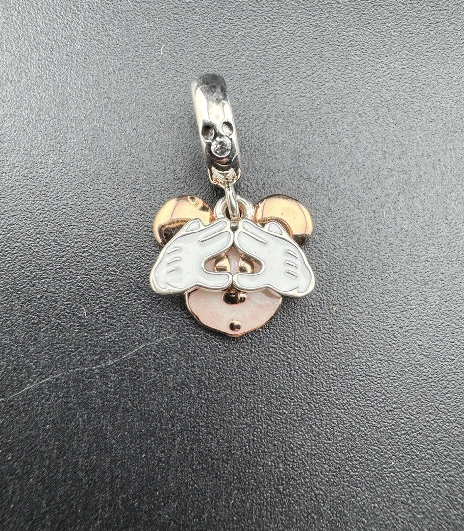 Pandora S.S 925 Disney Mickey Mouse Doble Colgante Charm 780112C01 CZ Sé Tú Mismo