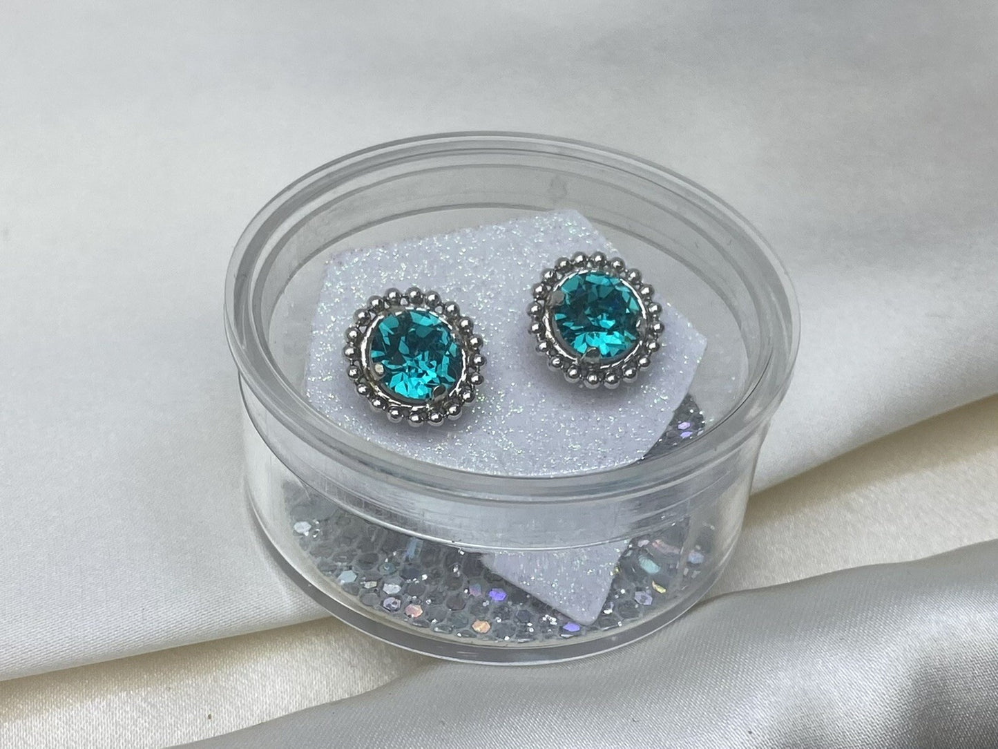 Pendientes de plata 925 con cristales azules, edición limitada, espectro de color viento y fuego