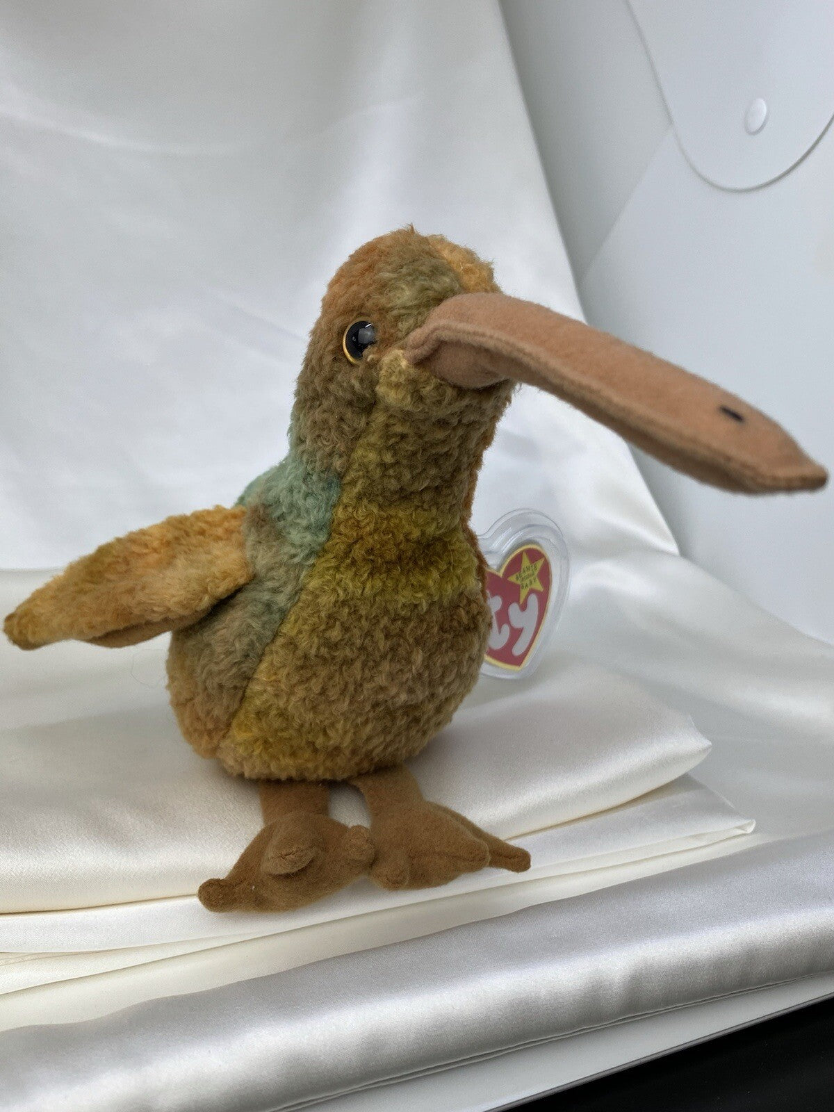 Rare Retired Ty Beanie Baby Beak The Kiwi Bird 1998 Mint P.E. Pellets W Errors