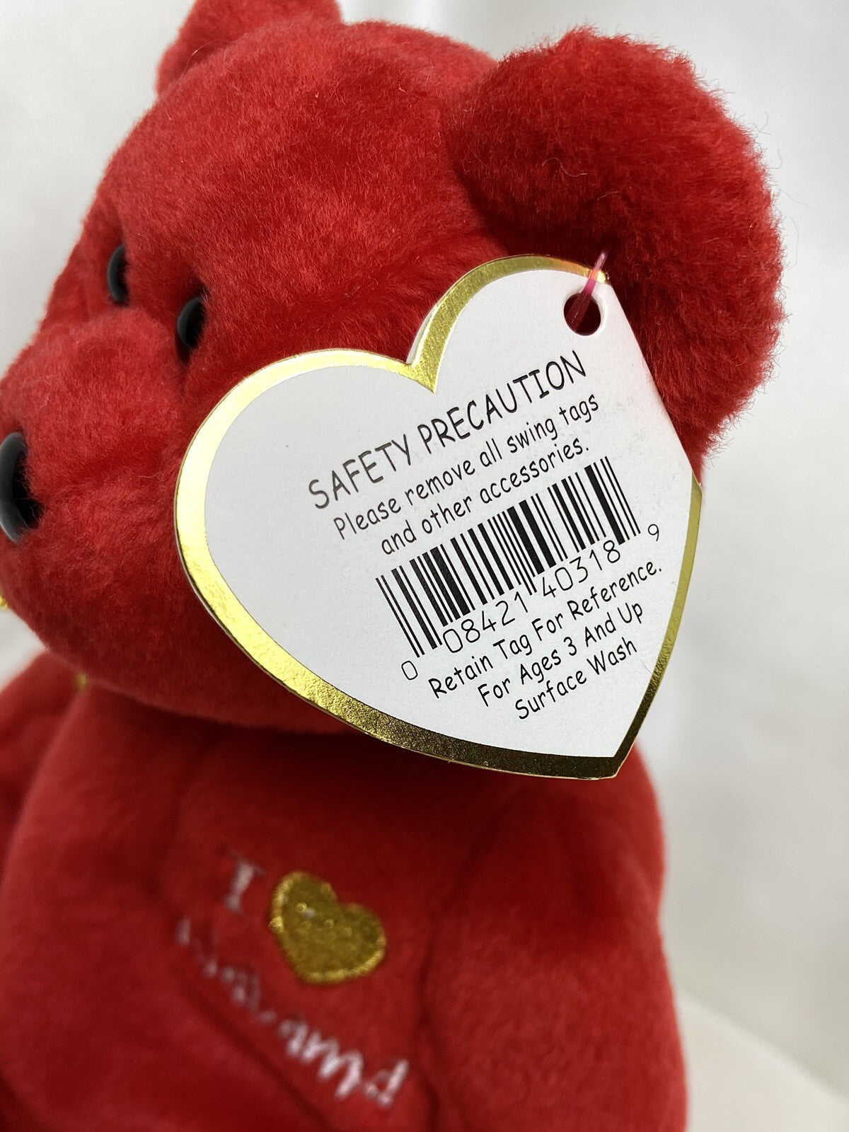 Ty Beanie Baby Alabama I Love Alabama Plush Red Bear Hang Tag Protector 2005