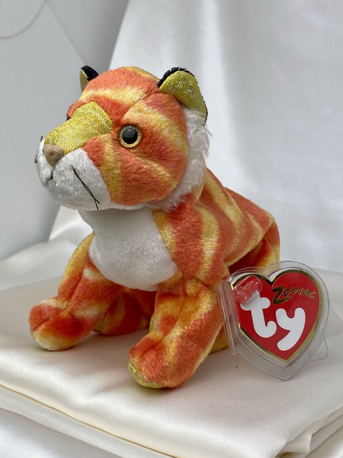 Rare Retired Ty Beanie Baby Tiger Zodiac 2000 Mint P.E. Pellets With Errors