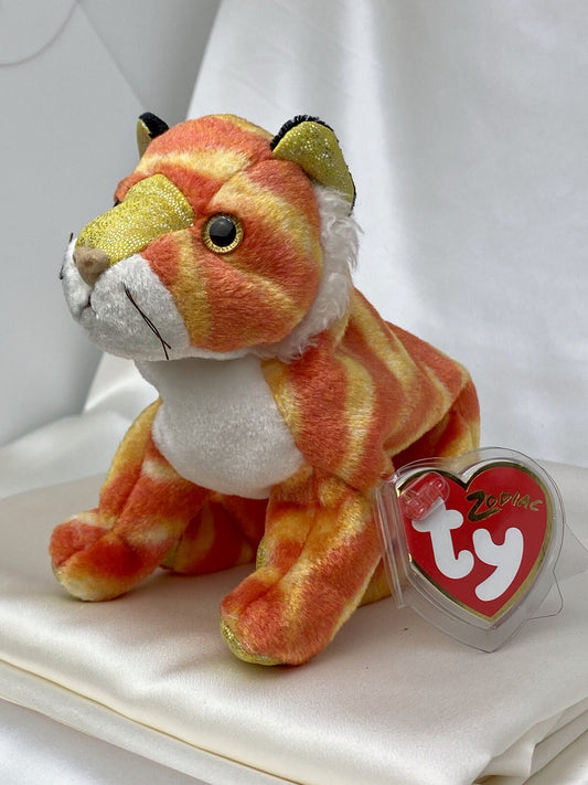 Rare Retired Ty Beanie Baby Tiger Zodiac 2000 Mint P.E. Pellets With Errors