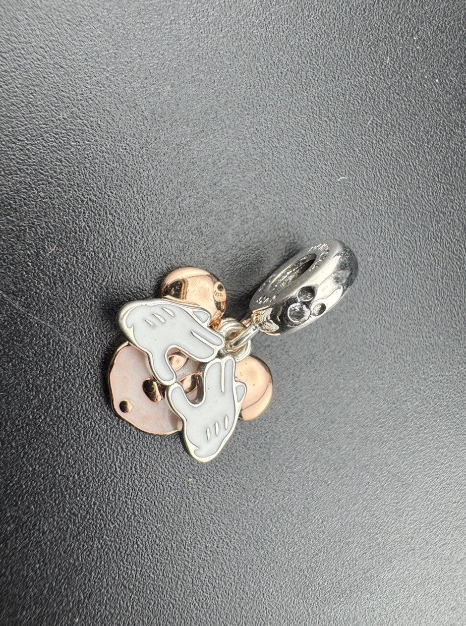 Pandora S.S 925 Disney Mickey Mouse Doble Colgante Charm 780112C01 CZ Sé Tú Mismo