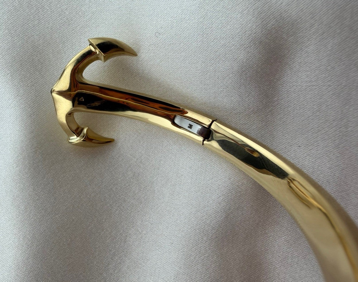 David Yurman 18K Yellow Gold 750 Maritime Anchor Cuff 32.5 Grams Medium