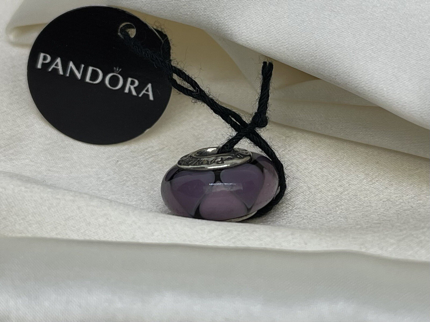 Pandora ALE Sterling Silver 925 Purple Captivating Murano Looking Glass Charm