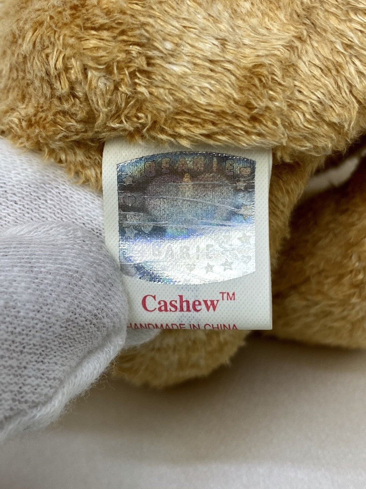 Rare Retired Ty Beanie Baby Cashew The Bear 2000 Mint P.E. Pellets With Errors