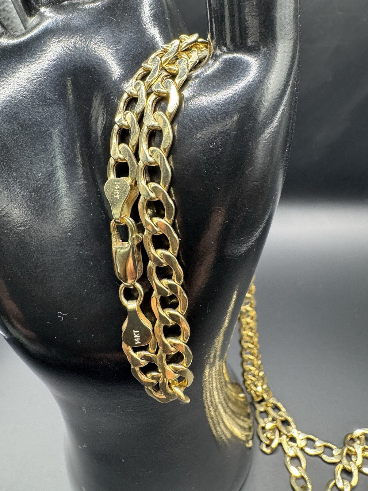 14K Yellow Gold Curb Link Chain Necklace 24in 6.84mm 17 Grams