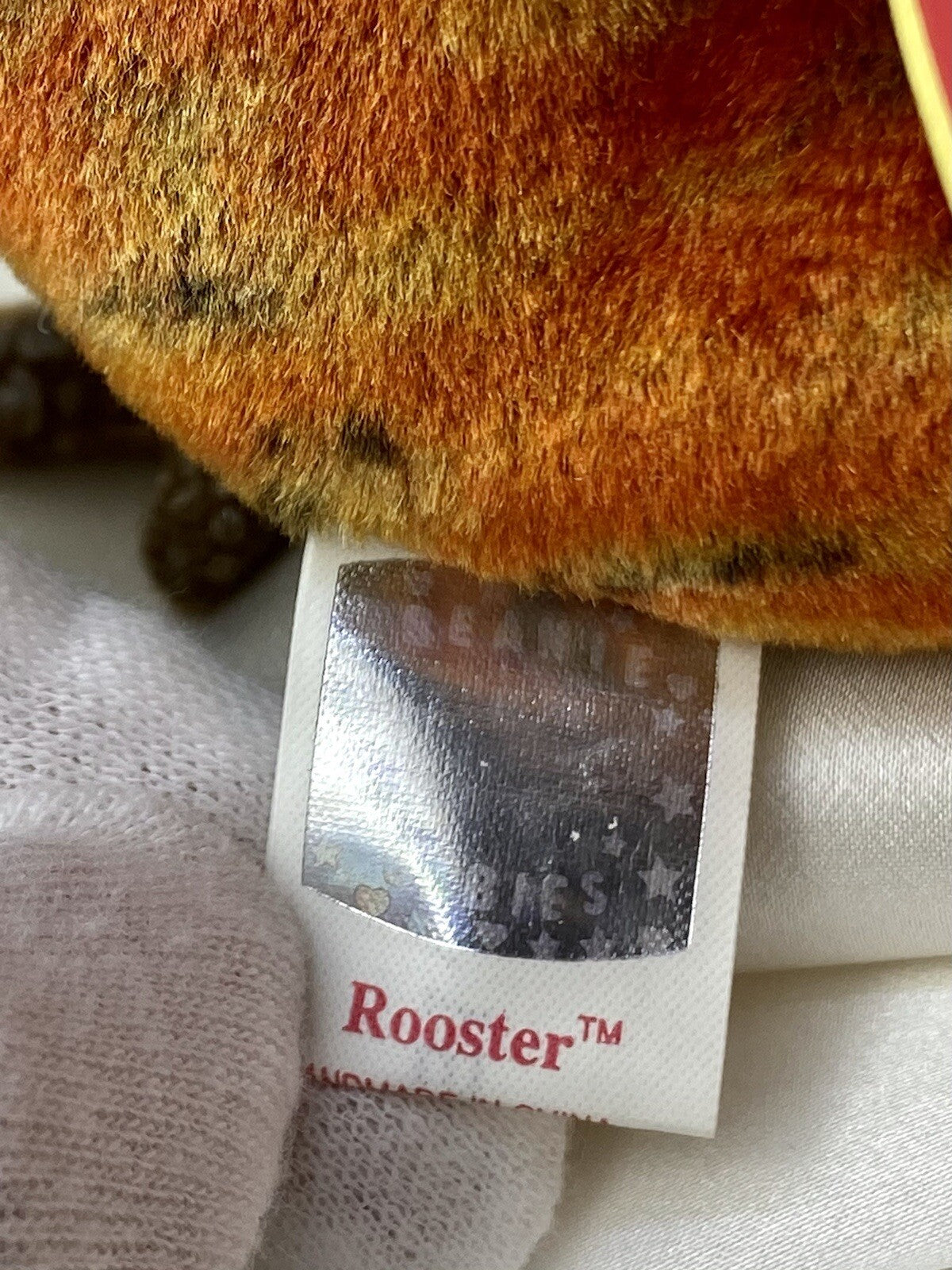 Rare Retired Ty Beanie Baby Rooster Zodiac 2000 Mint P.E. Pellets With Errors