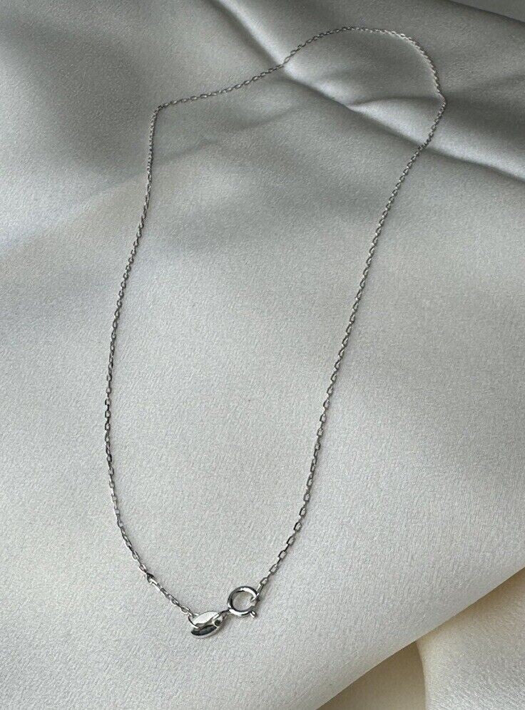 Italian Solid Sterling Silver 925 Adjustable 16in 1mm Chain Necklace UNISEX