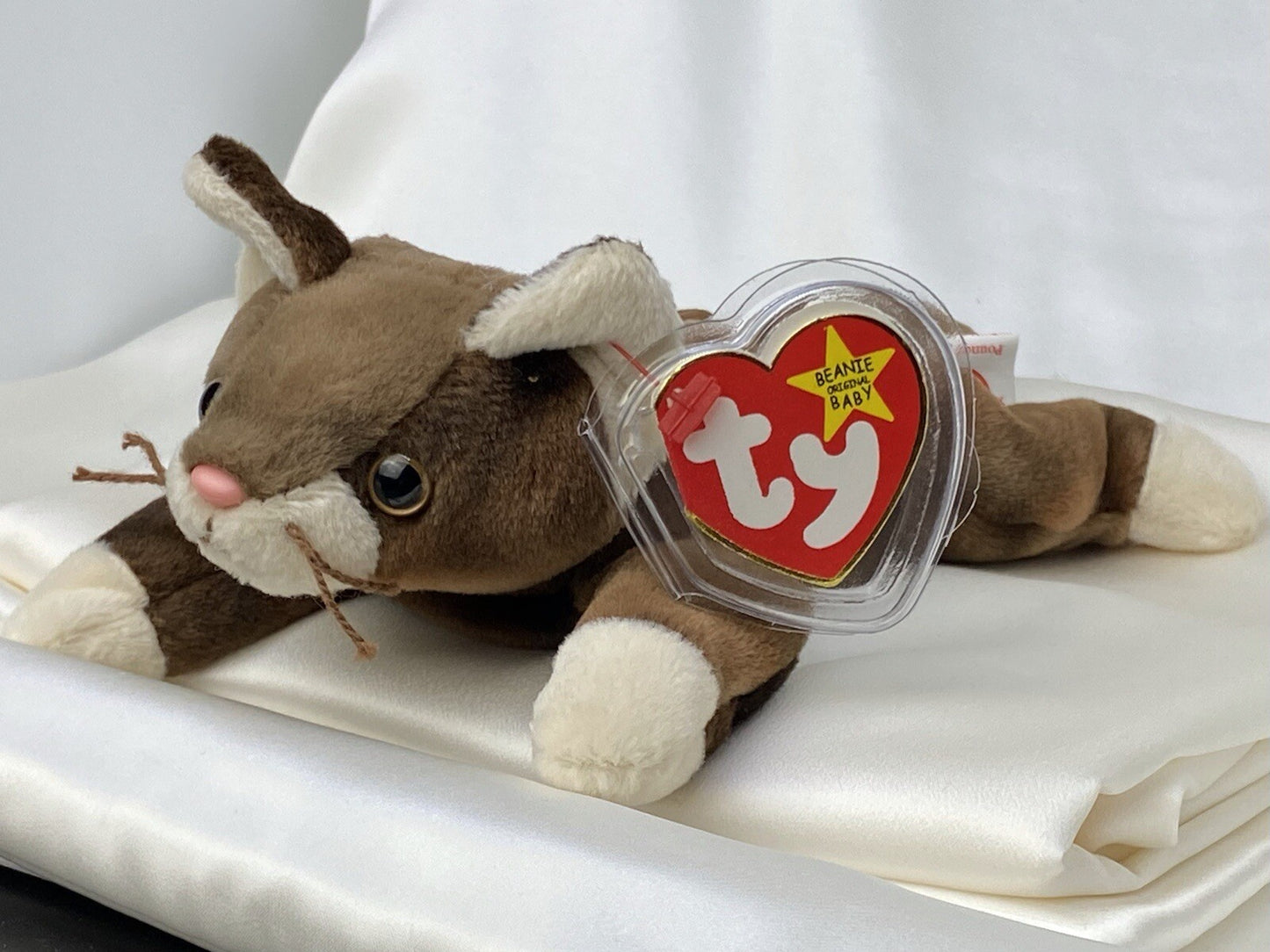 Rare Retired Ty Beanie Baby Pounce The Cat 1997 Mint P.E. Pellets With Errors