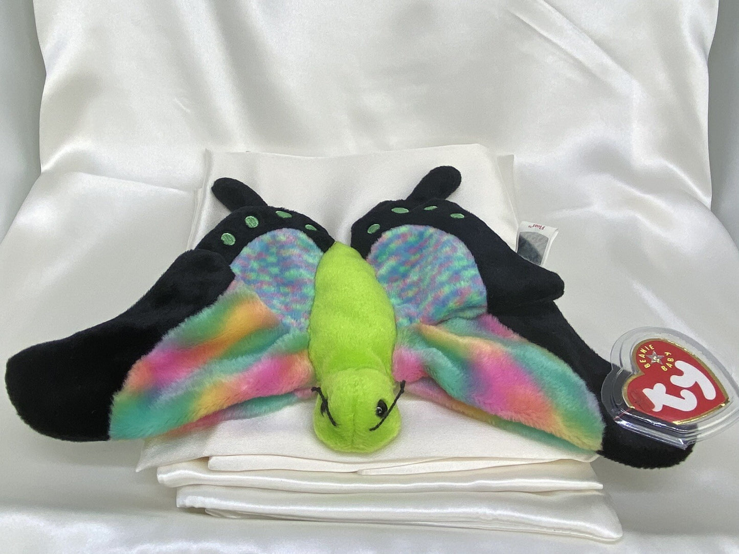 Ty Beanie Baby Float The Butterfly Retired 2000 Plush Toy W Errors Tag Protector