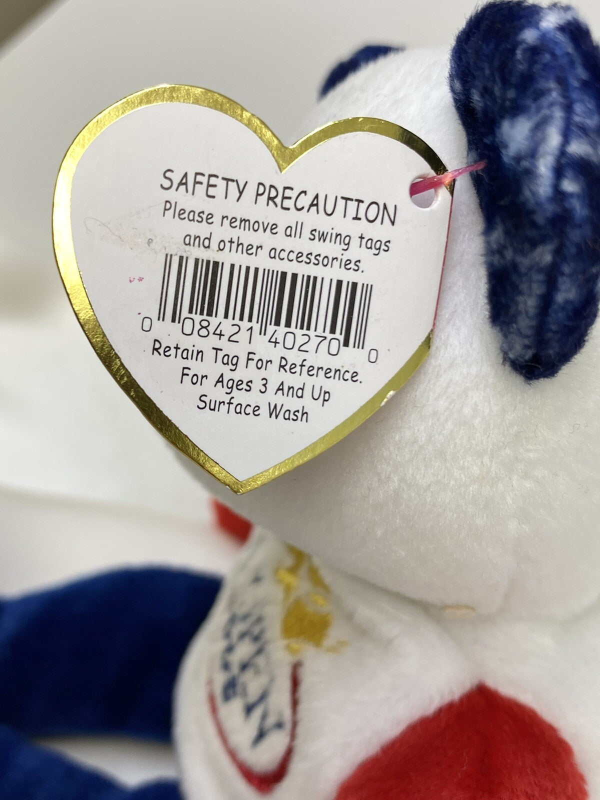 Ty Beanie Baby Smash The US Open Tennis Bear Plush W Hang Tag Protector 2005